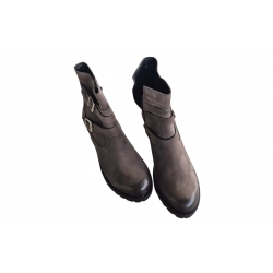 Botki damskie z nubuku popiel obc.7cm nr.41