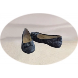 Balerinki damskie ze skóry czarne obc.2 cm nr.37
