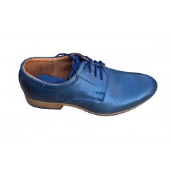 Skórzane półbuty Moskała granatowe męskie nr 39