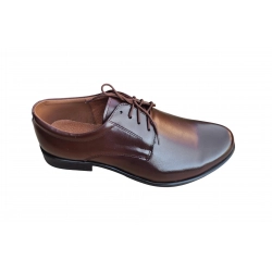 Eleganckie skórzane półbuty Moskała brązowe tęg G nr.40