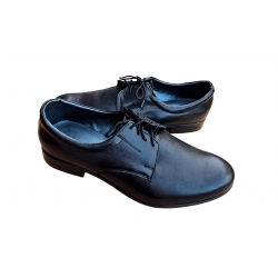 Eleganckie skórzane półbuty  czarne tęg G nr.45