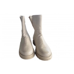 Botki damskie ze skóry beż obc.4cm nr.37