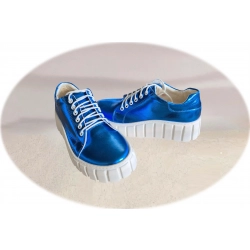 Skórzane niebieskie buty sportowe  nr..37