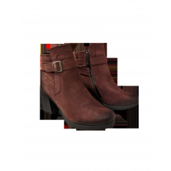 Botki skórzane bordo obcas 4 cm nr.37