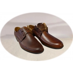 Wygodne skórzane półbuty ciemny brąz tęg G nr.40
