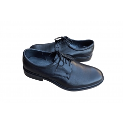 Eleganckie skórzane półbuty Moskała czarne tęg G nr.45