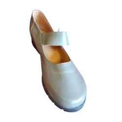 wyprzedaz  damskie czółenko popiel  koturn 2,5 cm szesze  nr.37