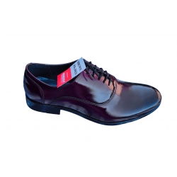 Eleganckie skórzane półbuty Moskała bordowe tęg G nr.42