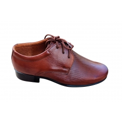 Wygodne skórzane półbuty dziecięce brązowe tęg G nr.30
