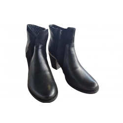 Botki damskie ze skóry czarne obc.7cm nr.41