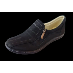 Skórzane półbuty czarne obcas 2 cm nr 38