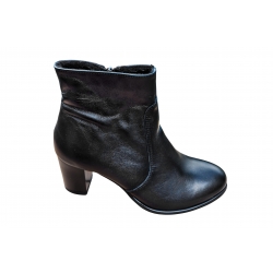 Botki Czarne skórzane obc.7cm nr.37