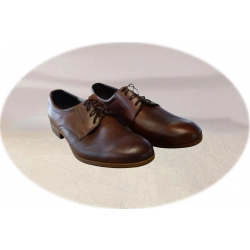 Klasyczne skórzane półbuty ciemny brąz tęg G nr.42