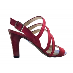 Wyjątkowe Sandały ze skóry czerwone obc.7 cm nr.37