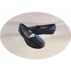 Czółenka damskie ze skóry czarne obc.5 cm nr.39