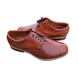Eleganckie skórzane półbuty Brązowe tęg G nr.37