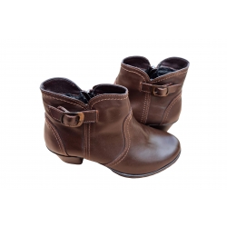 Botki brązowe skórzane obc.5cm nr.37