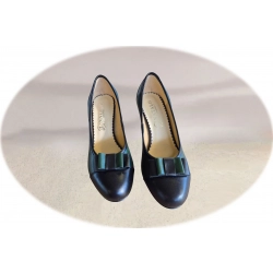 Czółenka damskie ze skóry zielone obc.7cm nr.37