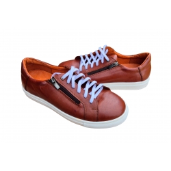 skórzane półbuty sportowe  Brązowe tęg G nr.41