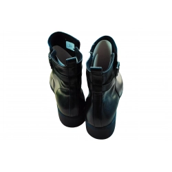 Bardzo szerokie botki czarne skórzane obc.4cm nr.40