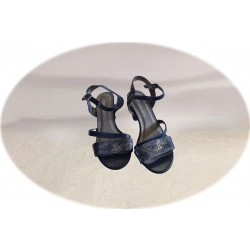 Sandały damskie skórzane granatowe obc.6 cm nr.37