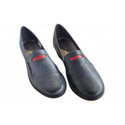 Czółenka damskie ze skóry popielate obc.4cm nr.40