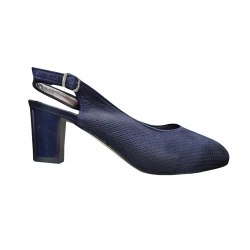 Sandały damskie ze skóry granatowe obcas 5,5cm nr.37
