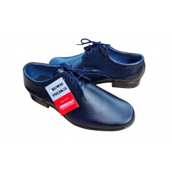 Eleganckie skórzane półbuty Moskała granatowe tęg G nr.36