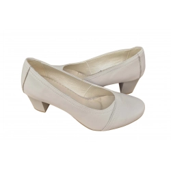 Czółenka damskie ze skóry cappucino obc.6cm nr.37