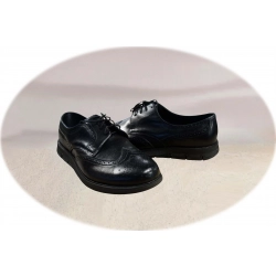 Wygodne skórzane czarne półbuty Moskała tęgG nr.42