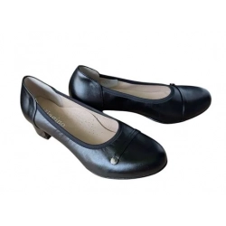 SKÓRZANE czółenko na szeroką stopę tęg H obcas 4,5cm 35,5