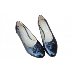 Czółenka damskie ze skóry czarny obc.5 cm nr.40