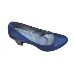 Czółenka damskie ze skóry Granatowe obc.8cm nr.37