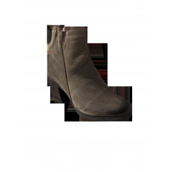 Botki skórzane popielate stabilny obcas 7cm nr.38