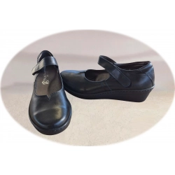 Czółenka damskie ze skóry czarne obc.5 cm nr.37