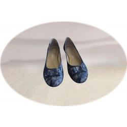 Balerinki damskie ze skóry granat obc.2 cm nr.37