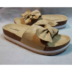 klapki beż koturn na standard stopęTĘG G 40