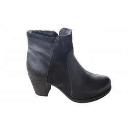 Botki damskie ze skóry czarny obc.7 cm nr.38