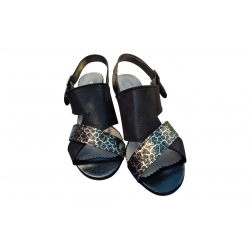 Sandały damskie ze skóry czarny_satyna nr.37 obc.6