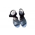 Sandały damskie skóra srebro-czarne obc7cm nr37