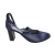 Sandały damskie ze skóry granat obcas 7cm nr.37