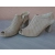 Skórzane sandałki FASHION obcas ażur beż  39