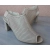 Skórzane sandałki FASHION obcas ażur beż  39