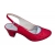 Sandały skórzane czerwone na słupku tęg.G obc.7 r.38